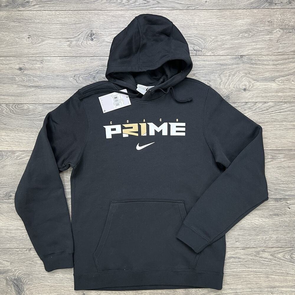 Nike Pullover Hoodie Coach Prime Sz Small Mens Black Club Fleece